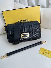 FENDI | Baguette Black Nappa Leather Bag With FF Motif - 1