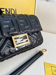 FENDI | Baguette Black Nappa Leather Bag With FF Motif - 3