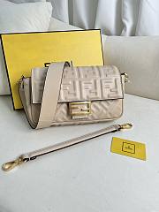 FENDI | Baguette Light Beige Leather Bag - 1