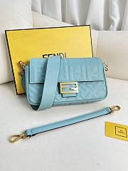 FENDI | Baguette Light Blue Nappa Leather Bag - 1