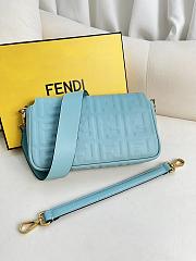 FENDI | Baguette Light Blue Nappa Leather Bag - 4