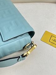 FENDI | Baguette Light Blue Nappa Leather Bag - 3