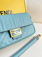 FENDI | Baguette Light Blue Nappa Leather Bag - 2