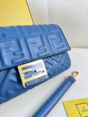 FENDI | Baguette Dark Blue Nappa Leather Bag - 4