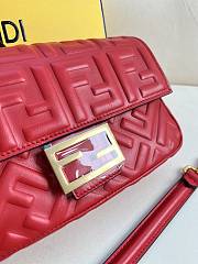 FENDI | Baguette Red Nappa Leather Bag - 5