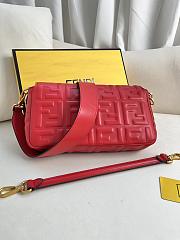 FENDI | Baguette Red Nappa Leather Bag - 3