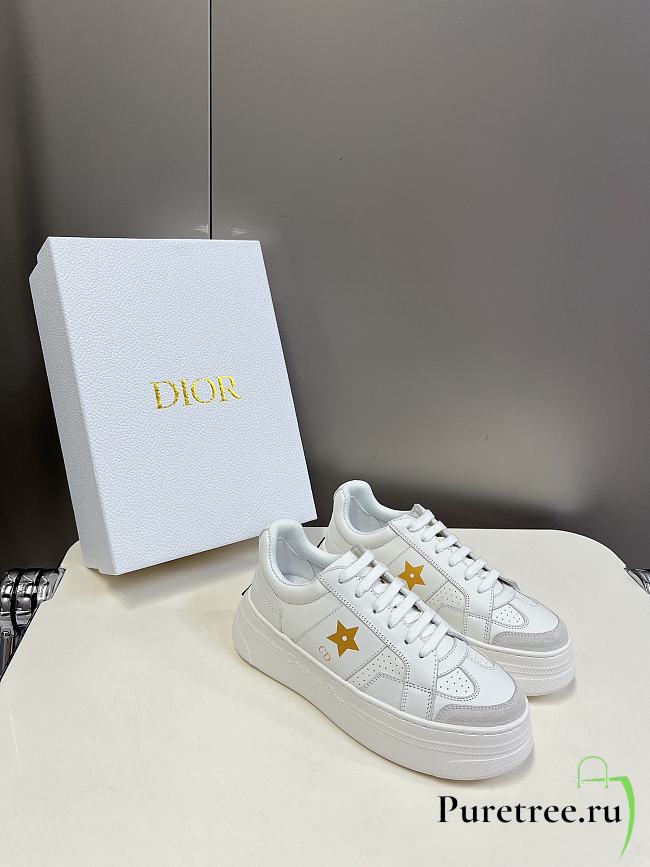 DIOR | Star Platform Sneaker In White/Yellow - 1