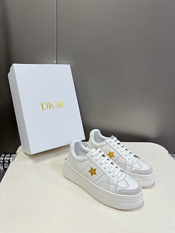 DIOR | Star Platform Sneaker In White/Yellow
