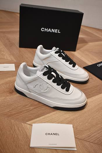 CHANEL | Sneakers Calf Leather In White/Black