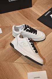 CHANEL | Sneakers Calf Leather In White/Black - 6