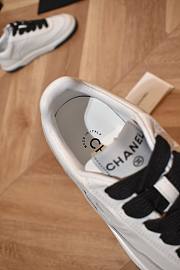 CHANEL | Sneakers Calf Leather In White/Black - 5