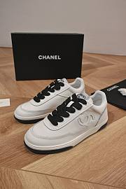 CHANEL | Sneakers Calf Leather In White/Black - 4