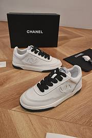 CHANEL | Sneakers Calf Leather In White/Black - 2