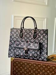 LOUIS VUITTON | OnTheGo MM Tote Shoulder Bag M46154 Monogram Canvas Black Pink - 1