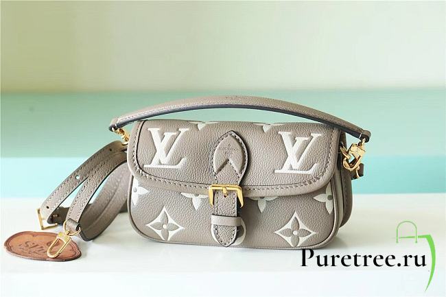 LOUIS VUITTON | Diane Tourterelle Grey/Cream Bicolor Monogram Empreinte Leather M46583 - 1