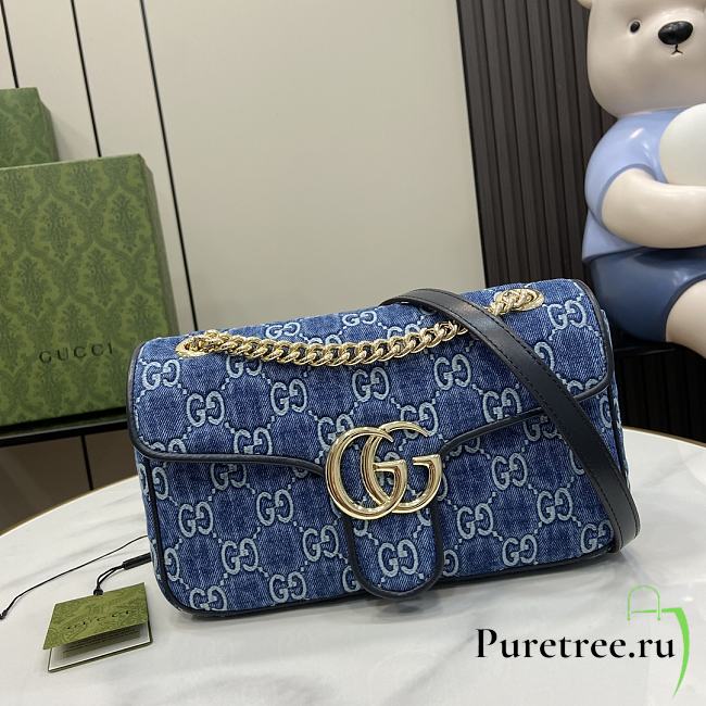 GUCCI | GG Marmont GG Denim Shoulder Bag - 1