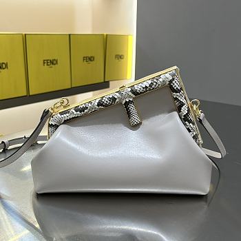 FENDI | First Small White Leather Bag With Exotic Details