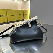 FENDI | First Small Black Leather Bag With Exotic Details - 1