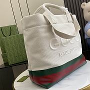 GUCCI | Canvas Tote Bag With Embossed Detail Natural canvas - 6