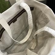 GUCCI | Canvas Tote Bag With Embossed Detail Natural canvas - 4