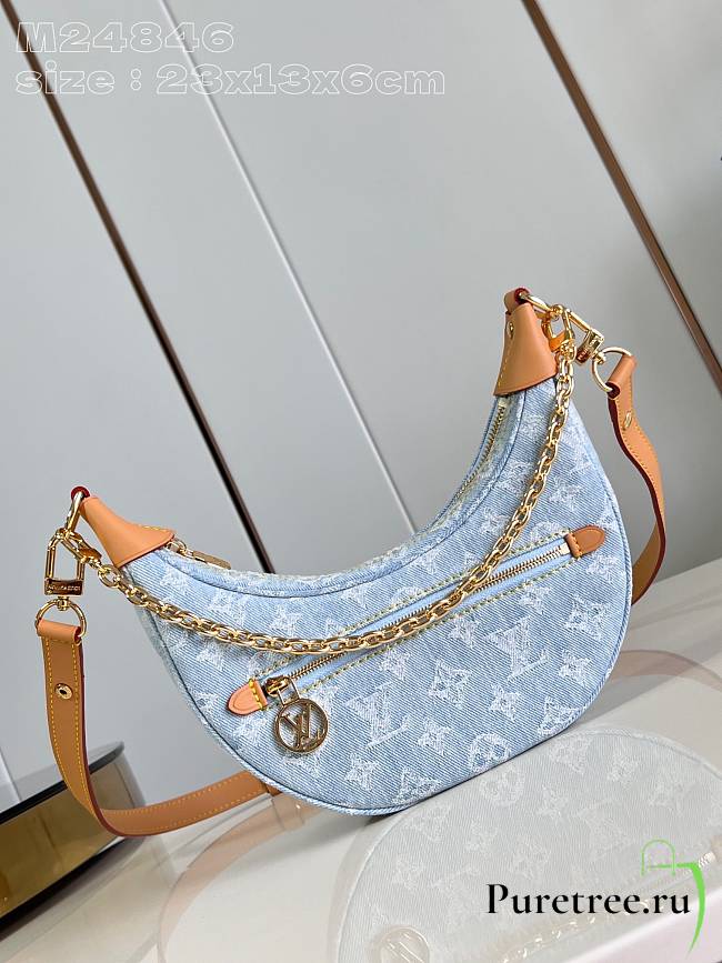 LOUIS VUITTON | Loop Bag Sky Blue Denim Monogram Material M24846 - 1