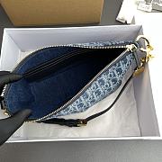 DIOR | Medium Diortravel Nomad Blue Denim Oblique Jacquard - 5