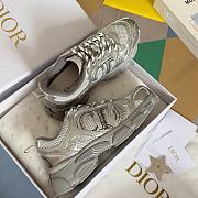 DIOR | Chrono Sneaker Gray Mesh with Silver-Tone Laminated Leather-Effect Panels - 1