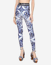 DOLCE & GABBANA | MAJOLICA-PRINT JERSEY LEGGINGS - 4