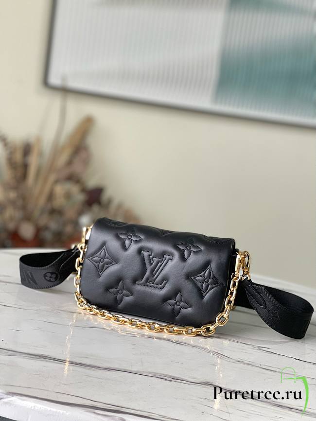 LOUIS VUITTON | Wallet On Strap Bubblegram Chain Bag In Black  - 1