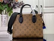 LOUIS VUITTON | OnTheGo PM Bag Monogram Reverse Canvas with Calfskin Patch M47199 - 2