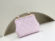 CHANEL | Clutch With Strap Shiny Crinkle Effect Lambskin, Shiny Lambskin & Gold Metallic In Pink - 4