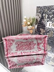 DIOR | Medium Dioriviera Dior Book Tote Candy Pink Toile de Jouy Embroidery - 2