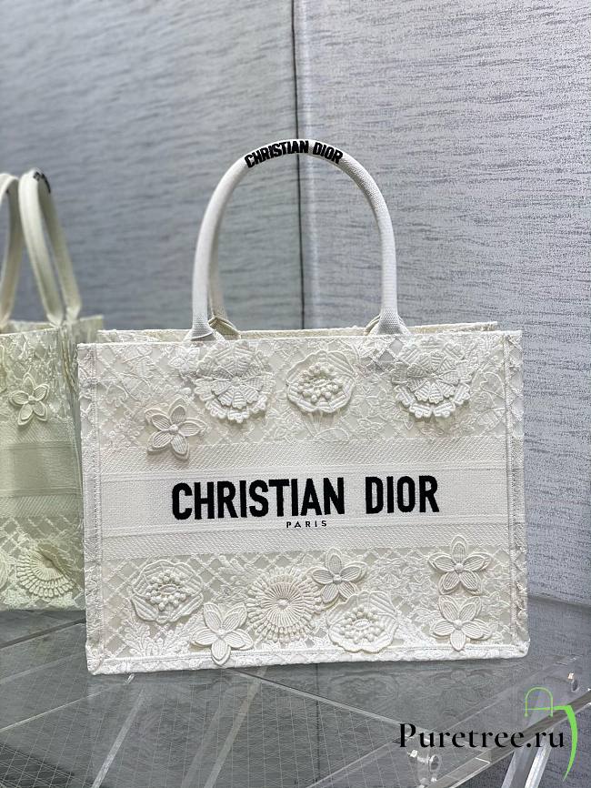 DIOR | Medium Dior Book Tote In White Color - 1