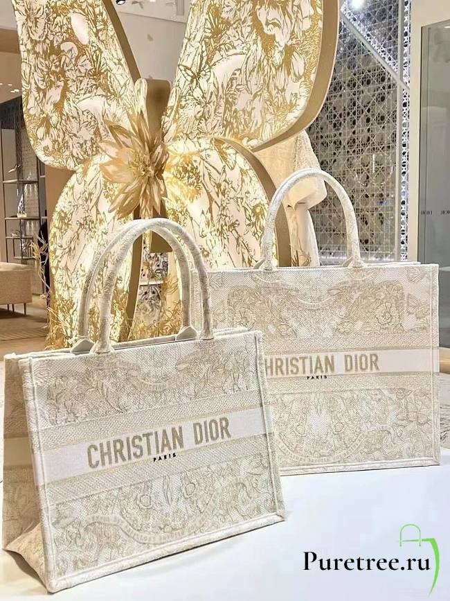 DIOR | Medium Dior Book Tote In Gold Color - 1