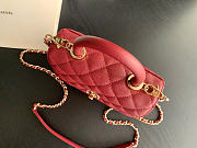 CHANEL | Red Grained Calfskin Coco Handle Bag - 5