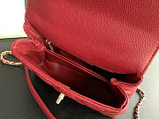 CHANEL | Red Grained Calfskin Coco Handle Bag - 4