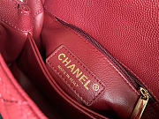 CHANEL | Red Grained Calfskin Coco Handle Bag - 3