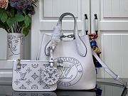 LOUIS VUITTON | Blossom PM Bag Mahina Perforated Calfskin White/Blue M11734 - 3