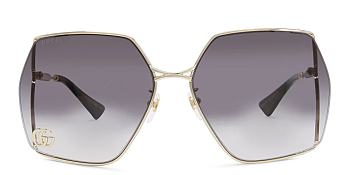 GUCCI | Half Rim Wide Irregular Sunglasses