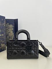 DIOR | Small Lady D-Sire My ABCDior Bag Black Macrocannage Crinkled Calfskin - 1