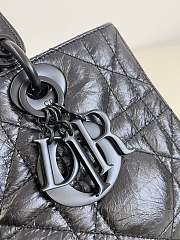 DIOR | Small Lady D-Sire My ABCDior Bag Black Macrocannage Crinkled Calfskin - 4