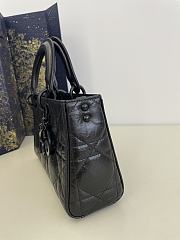 DIOR | Small Lady D-Sire My ABCDior Bag Black Macrocannage Crinkled Calfskin - 6