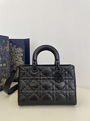 DIOR | Medium Lady D-Sire My ABCDior Bag Black Macrocannage Crinkled Calfskin - 1