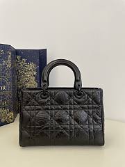 DIOR | Medium Lady D-Sire My ABCDior Bag Black Macrocannage Crinkled Calfskin - 3