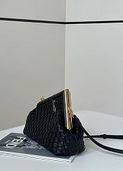 FENDI | First Small Black Interlaced Leather Bag - 3