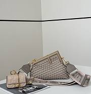 FENDI | First Small Grey Interlaced Leather Bag - 1