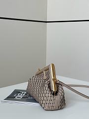 FENDI | First Small Grey Interlaced Leather Bag - 4