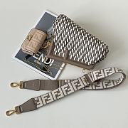 FENDI | First Small Dove Grey and White Interlaced Leather Bag - 1