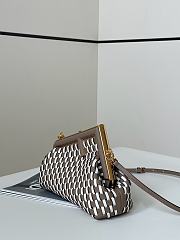 FENDI | First Small Dove Grey and White Interlaced Leather Bag - 6