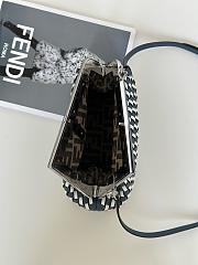 FENDI | First Small Dove Blue and White Interlaced Leather Bag - 5